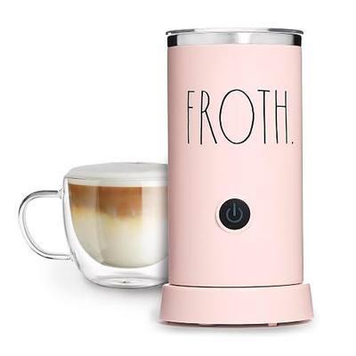 Rae Dunn Electric Milk Frother Steamer -Stylish Automatic Milk Steamer and Frother, Milk Warmer, Hot and Cold Foam Maker for Coffee, Latte, Cappuccino, Macchiato - 550 Watt (Blush)