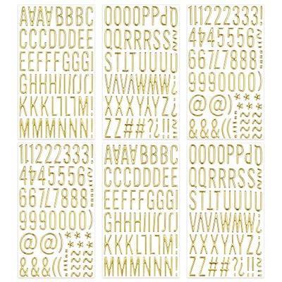 Gold Puffy Letter and Number Stickers 1 inch Gold 3D Alphabet Letter Stickers Golden Foam Stickers for Scrapbooking Sign Graduation Cap Decor DIY (Classic Block)