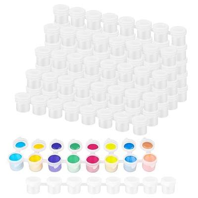 1200 Pieces 0.17oz Empty Paint Pot, 150 Strips Acrylic Mini Paint Container Strips Storage with Lids for for Art, Outdoor Sketching, and Art Festivals Art Festivals, White