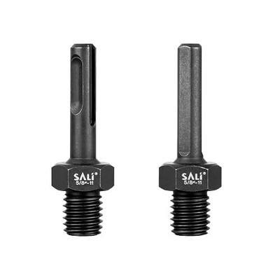 SALI 2PCS Core Drill Bit Adapter 5/8"-11 Thread Male to 3/8" SDS Plus Shank and 3/8" Triangle Shank 5/8" -11 Male Drill Bit Adapter for Threaded Diamond Hole Saw Diamond Core Drill