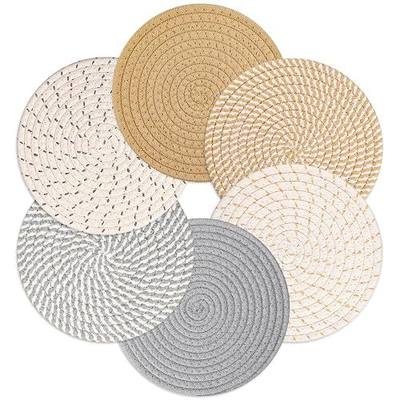 Billbotk 8" Trivets for Hot Dishes, Hot pots and Pans, 6 Heat Resistant Hot Pads, Pot Holders for Kitchen, Hot Plate Mats for Table, Kitchen Decor for Counter, Home Essentials, Farmhouse(Boho)