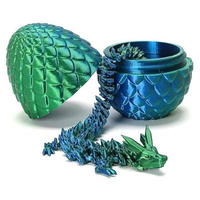 3D Printed Dragon with Surprise Egg,Surprise Dinosaur Eggs Fidget Toys for Kids, Birthdays, Halloween Christmas Decorations Gifts Indoor Outdoor for Girls Boys (Green)