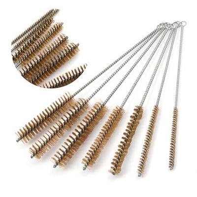 Tube Brush Kit 7pcs Brass Wire Tube Brushes Stainless Steel Bottle Brush Long Handle 11'' Wire Brushes for Cleaning Wire Pipe Tube Cleaner - 6mm/8mm/10mm/12mm/15mm/20mm/22mm