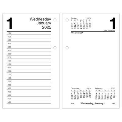 AT-A-GLANCE 2025 Desk Calendar Refill, Daily, 3-1/2" x 6", Standard, Loose-Leaf (E7175025)