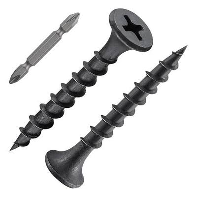 Wensilon (218 pcs)#6X1-1/4 Black Fastener Drywall Screws-Phillips with coarse Threaded tip, Black, Suitable for Drywall Slate, Wood, etc.(1 pounds)