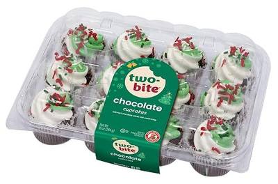 Two-Bite Christmas Chocolate Mini Cupcakes, 12ct