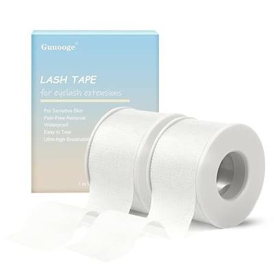 Lash Tape for Eyelash Extensions - Eyelash Tape Silicone Gel Sensitive lash Extension Tape Pain-Free Removal Breathable Micro-Porous Makeup Tape (2Rolls,1in x 4yd, White)