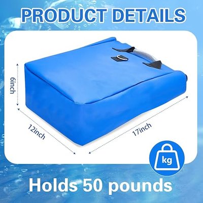 Simgoing 8 Pcs Vinyl Sand Bags for Bounce House, Bounce House Accessories Sandbag for Support & Anchor Inflatables Tents Water Slides Canopies Commercial, Holds up to 50 Lbs (Blue)