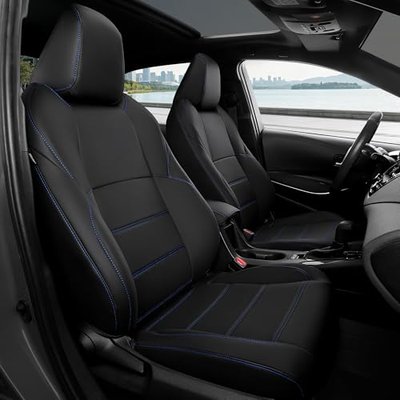 FREESOO Custom Leather Seat Covers for Toyota Corolla L LE Series 2014-2019 | Sedan, Full Set, Waterproof, Airbag Compatible, Scratch-resistant, Anti-slip, Protector Cushion, Durable Material, Easy-cl