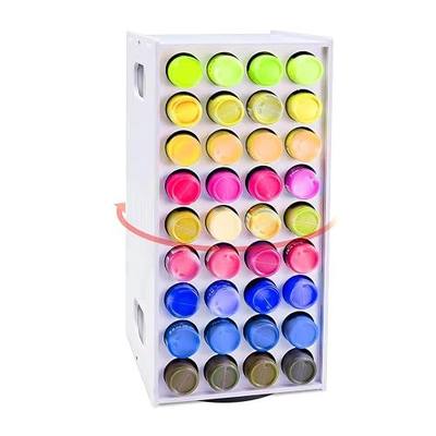 Acrylic Paint Organizer, 2 oz Craft Paint Holder Rack with 72 Holes, 360° Spining Craft Storage Organizer Tower for Apple Barrel, Folkart Desk Organizer