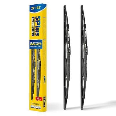 5 PLUS 22" Wiper Blades 2 Pack fits Ford F150 F250 F350 F450 F550 2009-2026 | Conventional Windshield Wipers,OEM Quality Premium All-Seasons Wiper blades,Streak-Free Wiping,Quiet Clear Visibility