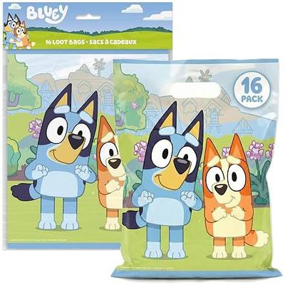 Unique Bluey Goodie Bags 16-Pack for Bluey Party Favors | Officially Licensed Bluey Birthday Decorations and Party Supplies for Girls or Boys, Bluey Party Favor Bags