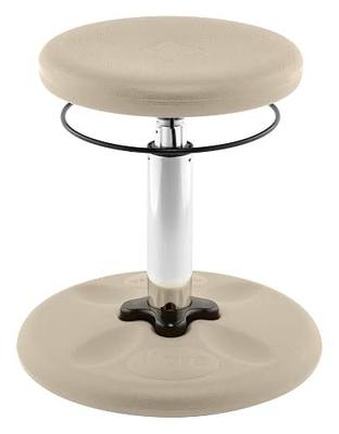 Kore Kids Adjustable Wobble Stool, Ages 6-11, 14-19in Tall, Sand Dollar | Flexible seating for classroom and home boosts focus, improves posture and channels energy; anti-tip base; Made in USA