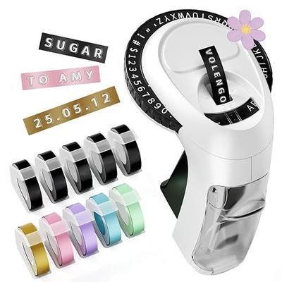 Embossing Label Maker, Scrapbook Supplies Junk Journal Kit, Vintage Embossed Label Maker Machine with 10-Roll Color 3D Tapes, Retro Manual Embosser for Home DIY Crafts & Scrapbooking, Omega-S