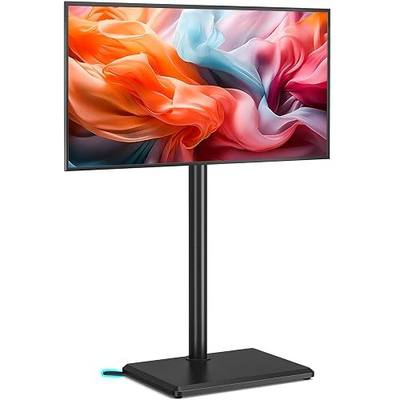 Rfiver Swivel Floor TV Stand with Mount for 32-65 inch TVs up to 88 lbs, Height Adjustable Tall TV Stand with Wood Base, Saving Space Design for Bedroom, Living Room and Corner, Max VESA 400x400mm | Height Adjustable Mount with Wood Base, Holds 88lbs, Space Saving, Max VESA 400x400mm for Corners & R
