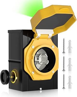 Marsflex 30 Amp Generator Power Inlet Box, L14-30P, Weatherproof Outdoor | 4 Prong, Pre-drilled, NEMA 3R, LED Power Indicator, ETL Listed, Waterproof, 125/250V, 7500 Watts