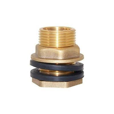 Joywayus 1/2" NPT Female 3/4" Male Brass Water Tank Bulkhead Tank Fitting | With Rubber Ring, Soild Brass, Provides Stable And Leakproof Connection, Water Tank Connector