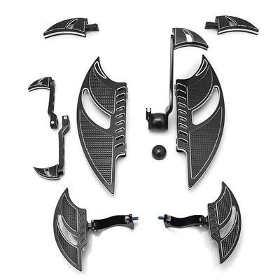 Floorboards for Harley Davidson Touring Black Blade Highway pegs Street Glide FLHX CVO Gear Brake Shifter levers for Electra Glide Road King FLHR 2014-2023 (14 Up Touring Comb Sets)