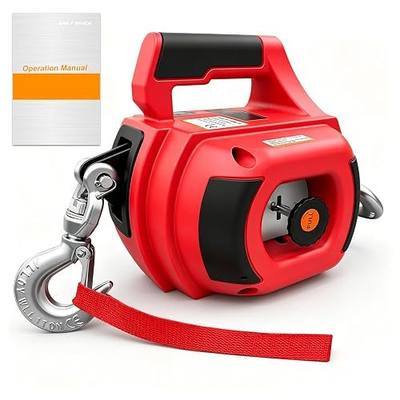 Drill Powered Portable Winch 1000LBS, Drill Winch with 40FT Alloy Steel Wire Rope, Portable Drill Winch, Portable Handheld Drill Winch for Dragging Handling Trailer