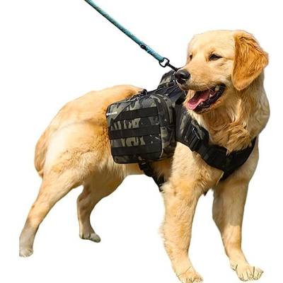 x Jumahe Dog Hiking Backpack for Large/Giant Dogs – 2 Spacious Side Bags, Breathable Waterproof Fabric, Fits Chest 30"-40" (85-120 lbs), 5 Adjustable Buckles, Outdoor Travel Vest,Camo