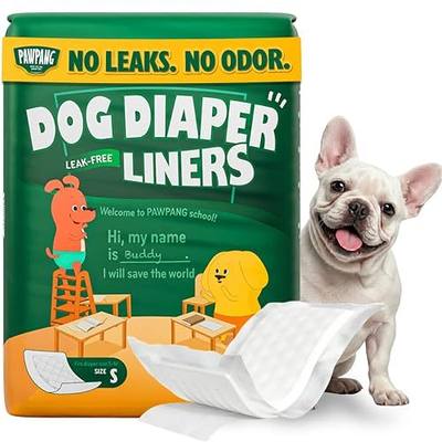 PAWPANG Dog Diaper Liners, Booster Pads for Male & Female Dogs, 100ct, S | Extra Leak Protection
