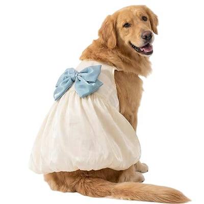 FLAdorepet White Large Dog Princess Dress Christmas Outfit Costume,6XL | Prefect for Easter Christmas Wedding Birthday Party;Ideal for Medium Large and Giant Dogs Girl,Soft Stain Summer Dog Clothes