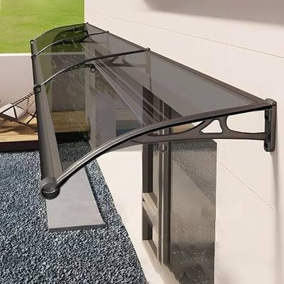 Window Awning Door Canopy with Aluminum Bracket, Front Doors/Windows Overhang Awning for Sun Shutter, UV, Rain
