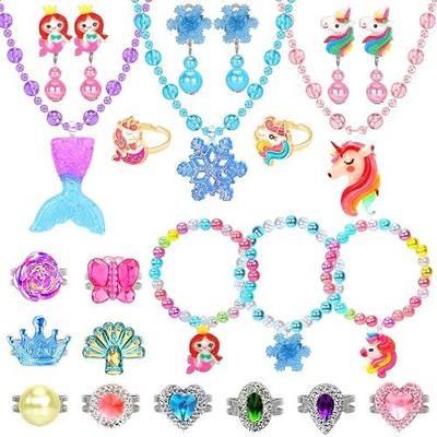 24 PCS Little Girl Jewelry Rings Toys in Box, Adjustable Rings for Kids | Cute Costume Jewelry Princess Party Favors Birthday Easter Christmas Valentines Gifts for 3 4 5 6 7 8 9 Year Old Girls