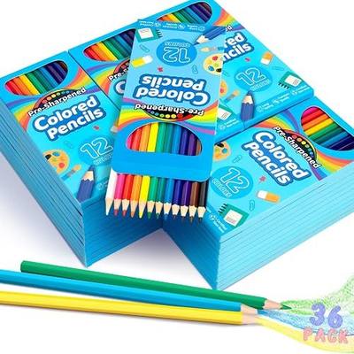 Jumlys 432 Count Colored Pencils Bulk, 36 Packs, Pre-sharpened, 12 Colors | Teacher Must Haves, Ideal Back to School Supplies & Classroom Prizes