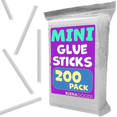 Clear Mini Hot Glue Sticks, 4" x 0.27", 200 Pack | Fits Mini Hot Glue Guns, Quick Drying, Bonds Metal, Paper, Glass, Wood and More, Bulk for Crafts and Repairs