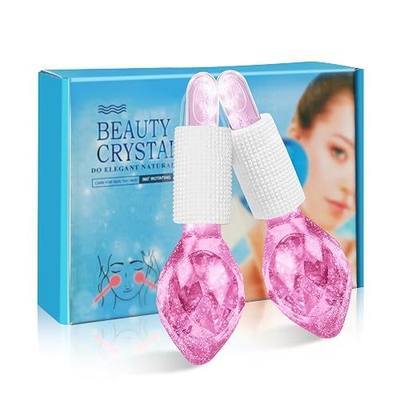 Ice Globes for Facials, Ice Globes, 2PCS Facial Ice Globes, Cooling Globes, Globes for Face Neck & Eyes, Daily Beauty, Tighten Skin, Anti Ageing, Reduce Puffy and Wrinkle (Lozenge Pink)