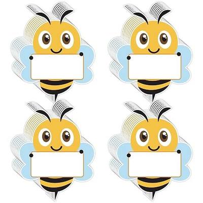 Lucleag 50 Bee Cutouts for Classroom Bulletin Board Decorations, Bee Classroom Name Tags for Classroom Cubbies, Cute Bee Style Student Nameplates for Desk, 5.9 x 4.7 inch