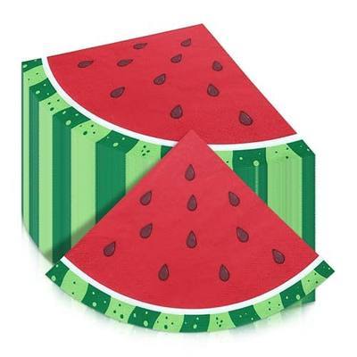 100Pcs Watermelon Napkins, Disposable Watermelon Slices Napkins, Picnic Napkins for Kids Baby Shower Summer Tropical Fruit Watermelon Party Supplies, 13 x 13 Inches