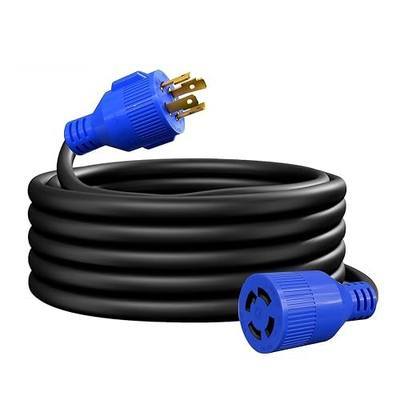 4 Prong 30 Amp 10 Foot Generator Extension Cord, NEMA L14-30P/L14-30R, 125/250V Up to 7500W 10 Gauge SJTW Generator Cord, ETL Listed