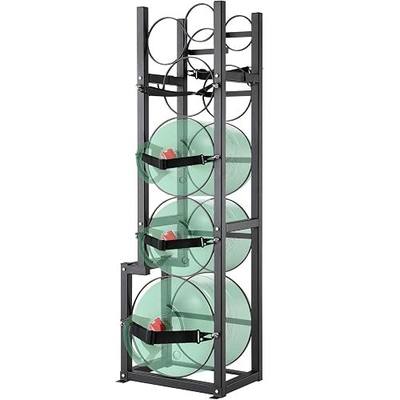 VEVOR Refrigerant Tank Rack - 1 x 50lb, 2 x 30lb & 3 Small Bottle Tanks - 15.55x12.99x49.8 in - For Freon, Gases, Oxygen, Nitrogen
