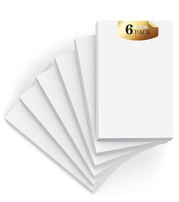 Notepads 3x5, 6 Pack Small Note Pads, Server Note Pad, Scratch Pads 3x5, Memo Pads White Paper, 50 Sheets per Blank Note pads 3''x5'', Small Writing Pads Pocket Notepads for Office School Home Supplies