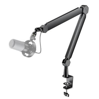 FIFINE BM66 Heavy Metal Microphone Boom Arm Stand for Podcast Recording | Mic Arm Stand,Desk Clamp, Cable Channels, 3/8" to 5/8" Threads, for Podcast, Vocal Recording, Gaming