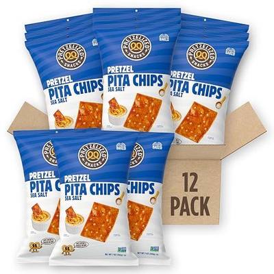 PRETZELIZED Snacks Pretzel Pita Chips, Sea Salt Flavored, 7oz Bag (Pack of 12)