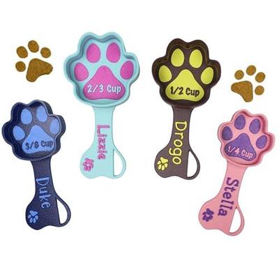 Personalized Dog Food Scoop – Custom Pet Measuring Scoop with Name – Paw Shaped Portion Control (Multiple Sizes & Colors)