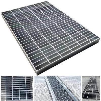 Galvanized Steel Drain Grate, B125 Class Channel Grate, Outdoor Drain Cover, Durable Heavy Duty Sewer Grate, Sliver Square Drainage Grate, Suitable for Garages, Sewers (24 inches x 24 inches)