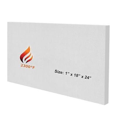 Ceramic Fiber Board - 1" Thick x 18" x 24", 2300F Rated Fireproof Board | Ceramic Fiber Baffle Board for Stove, Fireplace, Pizza Oven, Kiln, Forge, Furnace, Boiler