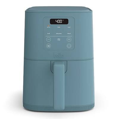 bella 4Qt Slim Air Fryer, Fits-anywhere Kitchenware, EverGood Ceramic Nonstick Coating, Adjustable Temperature, 6 Preset Cooking Options, 60 Min Auto Shutoff w Audible Tone, 3.3lb Capacity, Surf