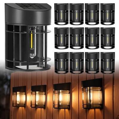 Solar Fence Lights, 12 Pack Waterproof Solar Lights Outdoor, Outdoor Solar Lights for Fence Garden Yard Step Deck Stairs