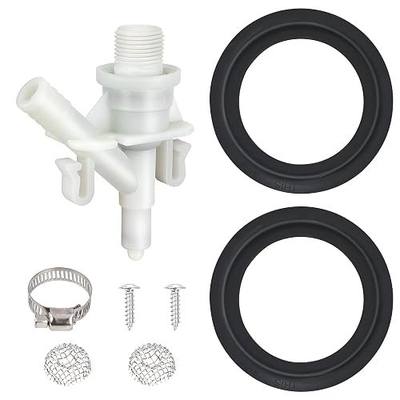 TOVEN-RV 385311641 RV Toilet Water Valve Kit with 385311658 Flush Ball Seal | Compatible with Dometic 300, 301, 310, 311, 320 and 321 Series Pedal-Flush Toilets, Traveler, SeaLand and VacuFlush Models