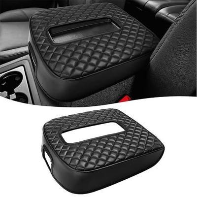 KBH Center Console Armrest Cover for 2007-2014 Chevy Silverado & Tahoe & Avalanche & Suburban, GMC Sierra & Yukon, Vinyl Leather, Floor Console Bucket Seat, Black