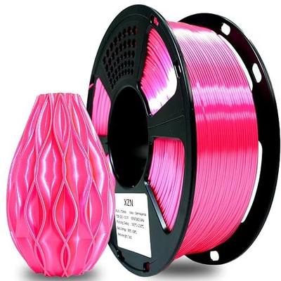 Silk PLA Filament 1.75mm Magenta, Shiny Silk Pink 3D Printer Filament 1kg (2.2lbs), Reduced Stringing, Dimensional Accuracy +/-0.02mm, Enhanced Toughness, Neatly Wound, Vacuum Packed, DIY Décor