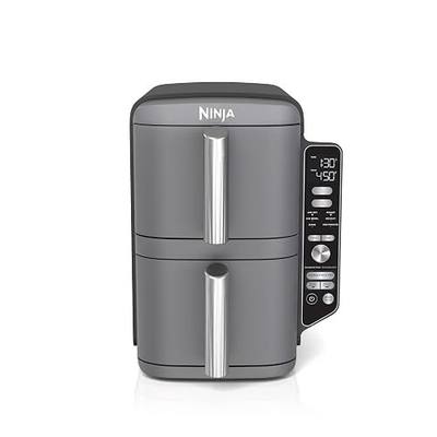 Ninja Air Fryer, 10QT DoubleStack XL 2-Basket, Compact Design, Cooks 5lb Whole Chicken, Feeds Up to 8 People, 6-in-1 Air Fryer, Roast, Bake & More, Easy to Clean, Dishwasher Safe Parts, Grey, SL401