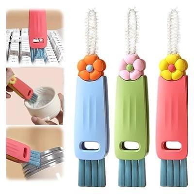 3 in 1 Cup Lid & Crevice Cleaning Brush - Sealing Cover & Straw Cleaner for Food Storage Containers (1, Multi)
