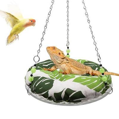 11.8in Reptile Bed,Reptile Hammock Swing Hanging Bed, Lizard Swing Toy, Lizard Bed, Reptile Lounger Terrarium Hanging Hammock for Bearded Dragon Lizard Gecko Chameleon Parrot Hamster Small Pets