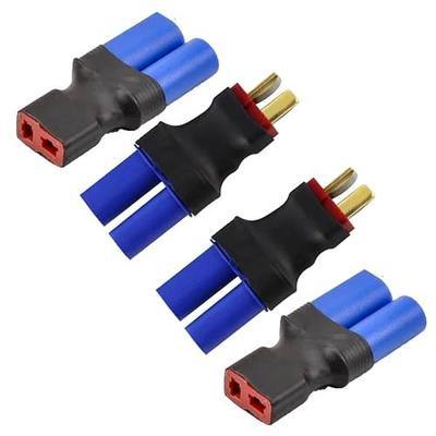 2pcs T-Plug Male Connector to EC5 Female Connector Adapter and 2pcs T-Plug Female Connector to EC5 Male Connector Adapter for RC LiPo Battery FPV DIY Models